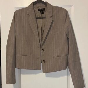 Elegant Beige Pinstripe Blazer